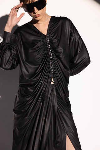 Chain Detailed Long Sleeve Blouse