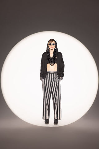 STRIPED FRONT TROUSERS